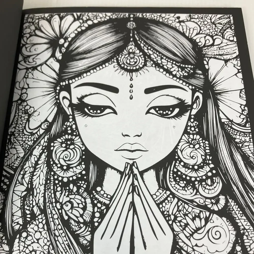 NWT Bollywood Beauties Adults Teens Coloring Book by Mina Miranda